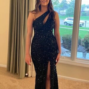 Prom Dress Black Sequin